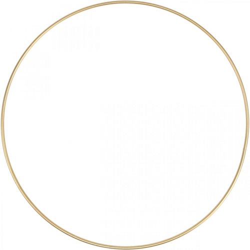 Floristik24 Metalinis žiedo dekoro žiedas Scandi žiedas deco kilpa auksinis Ø40cm 4vnt