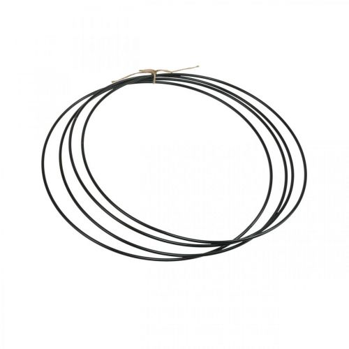 Floristik24 Metalinis žiedo dekoro žiedas Scandi ring deco kilpa juodas Ø25cm 4vnt