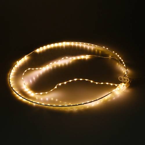 Floristik24 Žiedas su mikro LED Ø38cm šiltai baltas 125L baltas Skirtas lauke ir viduje