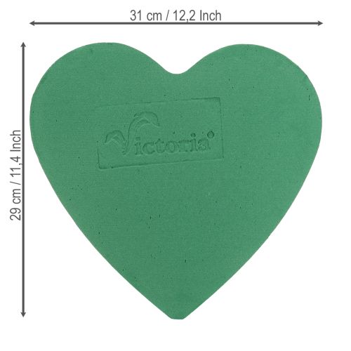 daiktų Romantiška gėlių putplasčio širdis 30 cm gėlių putplasčio žalia 2 vnt.