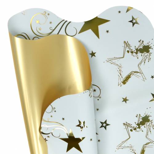 Floristik24 Rondella rankogaliai Kalėdų motyvas baltas auksas 60cm 50p