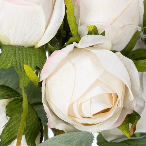 daiktų Dirbtinių rožių puokštė stilingai stalo dekoracijai, 31 cm, 3 vnt.