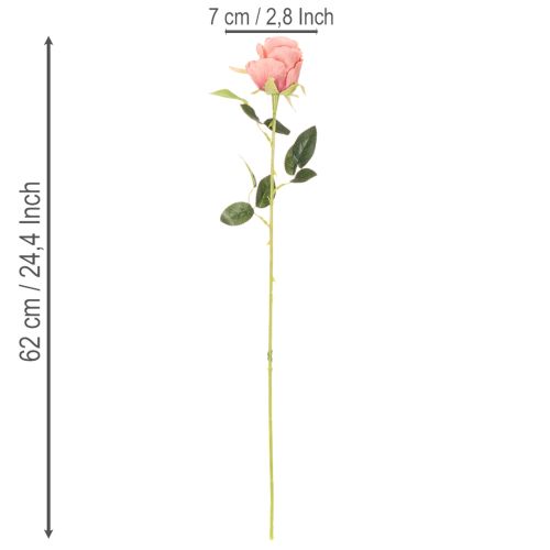 Dirbtinės rožės puokštėje, ilgas kotas 62 cm, 12 vnt. | Floristik24.lt