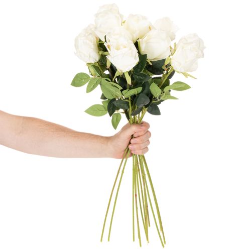 Dirbtinė rožė, ilgas kotas, vazai, 62 cm, 12 vnt. | Floristik24.lt