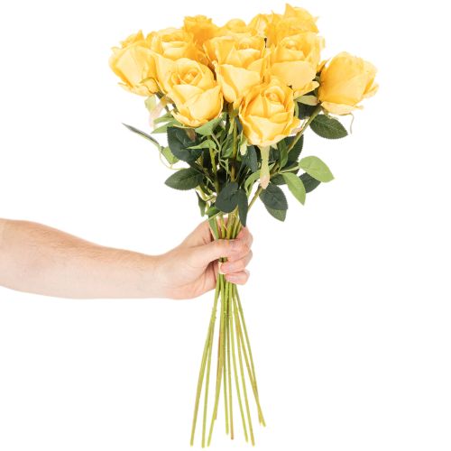 Dirbtinė rožė su ilgu kotu, dirbtinė gėlė, 62 cm, 12 vnt. | Floristik24.lt