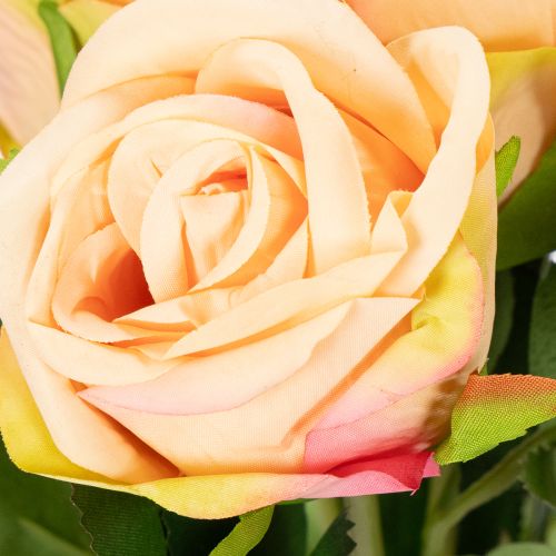 daiktų Dirbtinių rožių puokštė, atrodanti realistiškai, ilgaamžė, vestuvių dekoracija, 44 cm, 6 vnt.