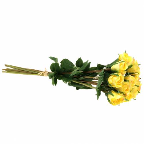 Floristik24 Rožė geltona 42cm 12vnt