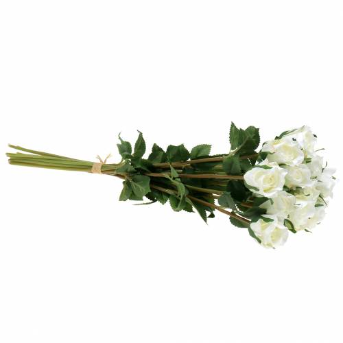 Floristik24 Rožė balta 42cm 12vnt