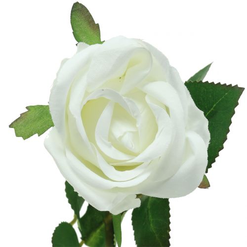 Floristik24 Rožė balta 44cm dekoravimui 6vnt