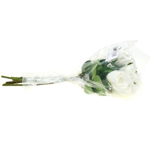 Floristik24 Rožė balta 44cm dekoravimui 6vnt