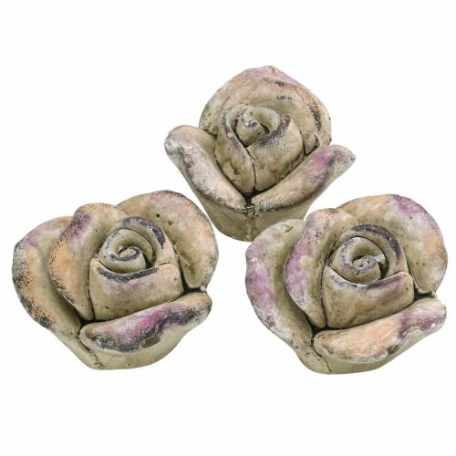 Floristik24 Betonas rožinis pilkas, violetinis Ø7,7 H5,5cm 3 vnt