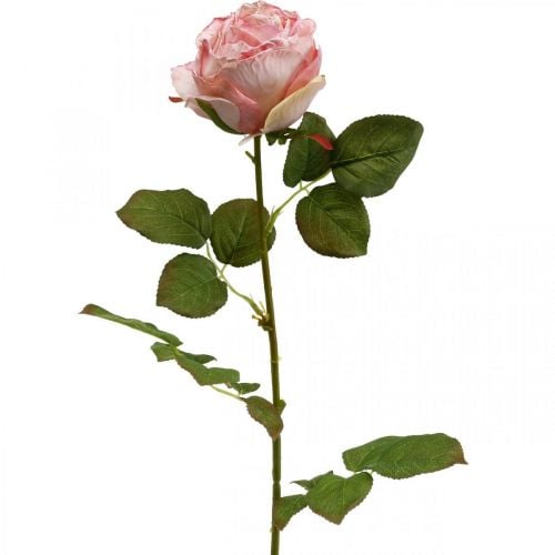 Deco rožė rožinė, gėlių dekoracija, dirbtinė rožė L74cm Ø7cm