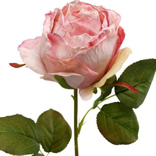 Deco rožė rožinė, gėlių dekoracija, dirbtinė rožė L74cm Ø7cm