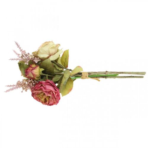 daiktų Dirbtinės rožės rudens puokštėje rožinė, violetinė H36cm