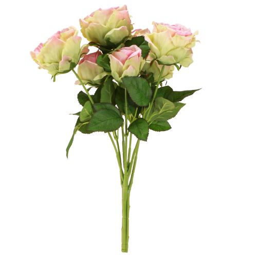 daiktų Dirbtinis rožių krūmas žalias, rožinis 55cm