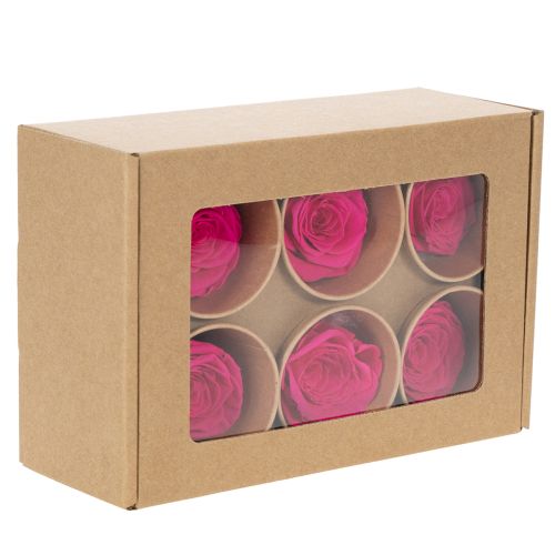 daiktų Konservuotų rožių dekoracijos, tikros gėlės stalo dekoravimui, unikalūs ir tvarūs žiedai, 5 cm, 6 vnt.