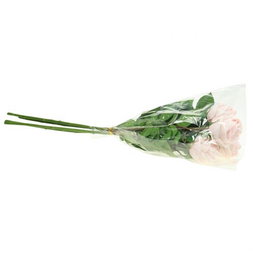 Floristik24 Rožių puokštė švelniai rožinė 65cm 4 vnt