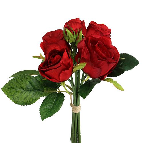 Floristik24 Rožių puokštė raudona 25cm