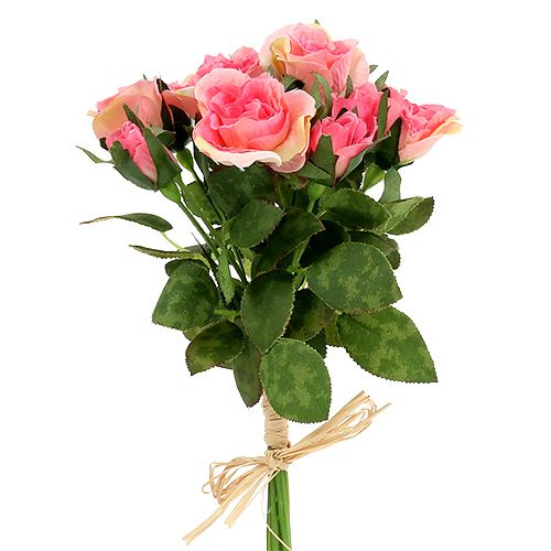 Rožių puokštė rožinės spalvos L26cm 3vnt