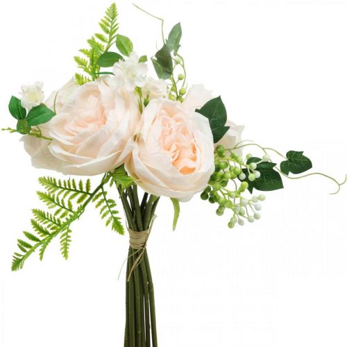 daiktų Dirbtinė rožių puokštė, šilkinių gėlių puokštė, rožės kekėje, dirbtinių rožių puokštė rožinė L28cm