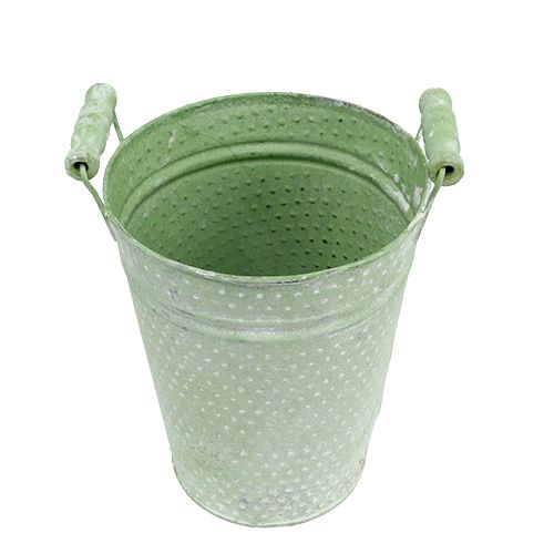 Floristik24 Metalinis rožių vazonas žalias Ø12cm H16cm