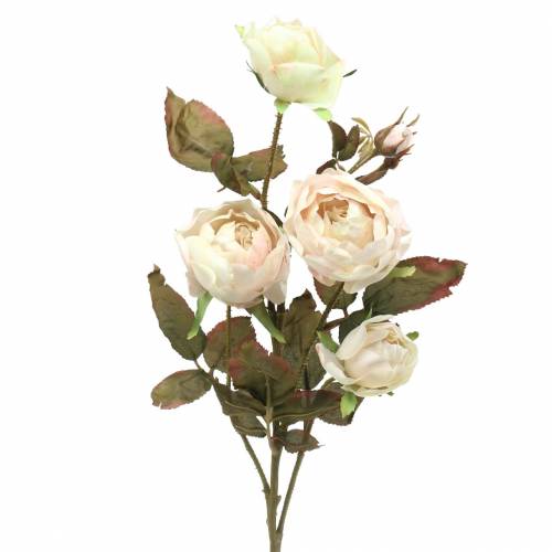 Floristik24 Dirbtinė rožės šakelė kreminė balta 76cm