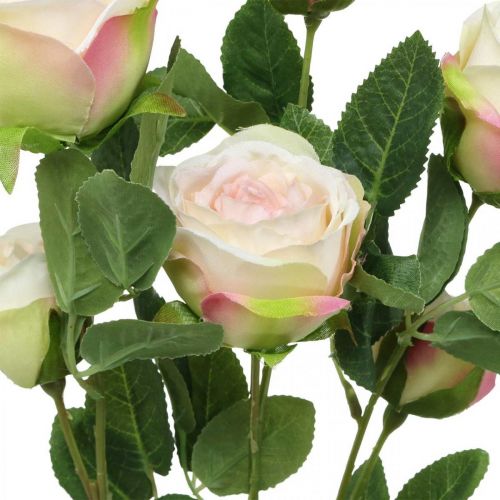 daiktų Rožės šakelė, šilkinės rožės, dirbtinė šakelė rožinė, kreminė L66cm Ø3/5cm