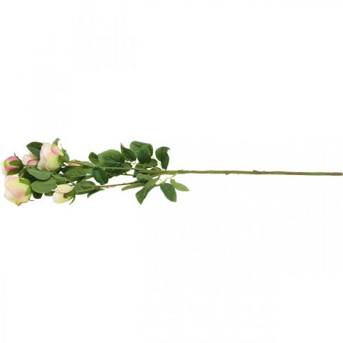 daiktų Rožės šakelė, šilkinės rožės, dirbtinė šakelė rožinė, kreminė L66cm Ø3/5cm