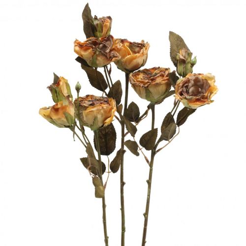 Deco rožių puokštė dirbtinių gėlių rožių puokštė geltona 45cm 3vnt