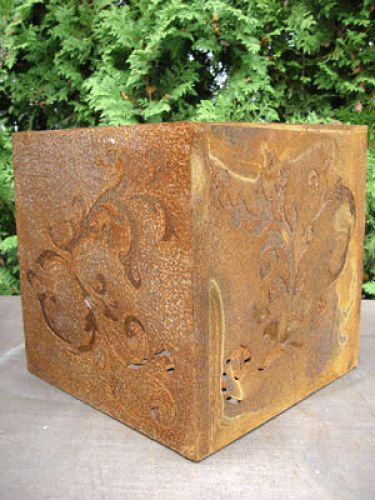 Floristik24 Barokinis kubas iš surūdijusio metalo, 36 cm x 36 cm