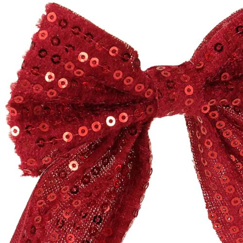 daiktų Raudono aksomo kaspinėliai dovanų kaspinėliai su blizgučiais 12 cm 4 vnt.