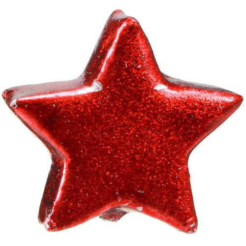 Raudonai dažytos kalėdinės žvaigždės Ø2,5cm – 2 pasirinkimas – 96 vnt