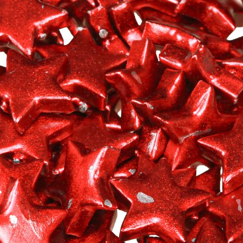 daiktų Raudonai dažytos kalėdinės žvaigždės Ø2,5cm – 2 pasirinkimas – 96 vnt