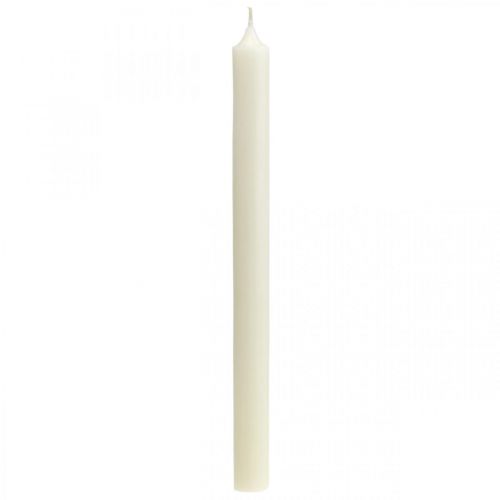 Kaimiškos žvakės Aukštos žvakidės baltos spalvos 350/28mm 4vnt