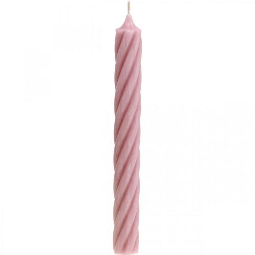 Kaimiškos žvakės, lazdelės, rožinės spalvos, 250/28mm, 4 vnt