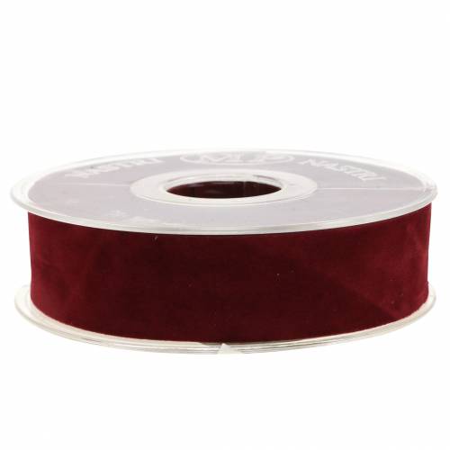 daiktų Aksominė juostelė Bordo raudona 25mm 7m