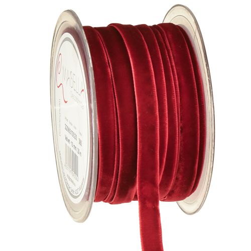 Aksominė juostelė dekoratyvinėmis juostelėmis Aksominė juostelė Bordo spalvos 10mm 20m