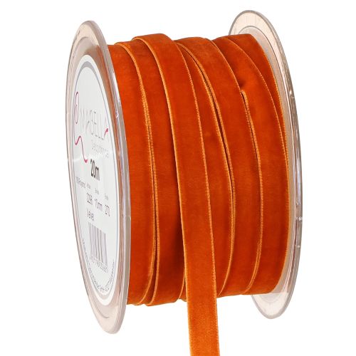 Aksominė juostelė dekoratyvinė juostelė tamsiai oranžinė 10mm 20m
