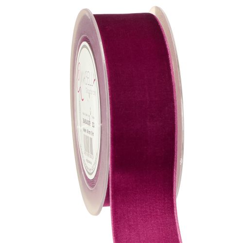 Floristik24 Aksominė juostelė dekoratyvinė juostelė aksominė dovanų juostelė Erika 40mm 8m