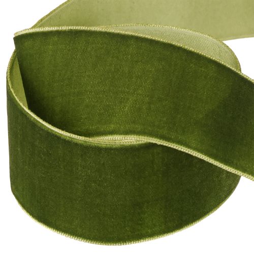daiktų Aksominė juostelė dekoratyvinė juostelė audinio juostelė aksominė tamsiai žalia 40mm 8m