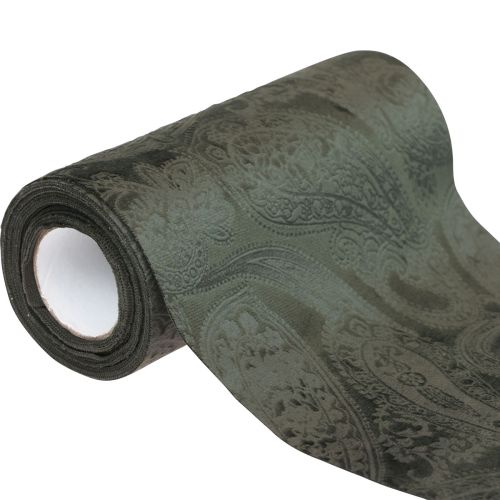 Aksominė juostelė stalo bėgikas žalia stalo juostelė Paisley 150mm 3m