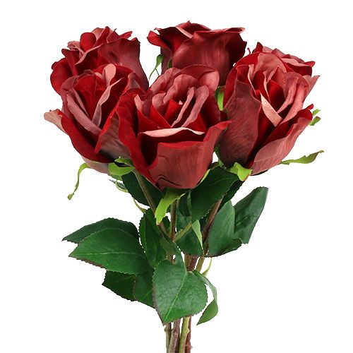 daiktų Aksominė rožė raudona Ø8cm L45cm 6vnt