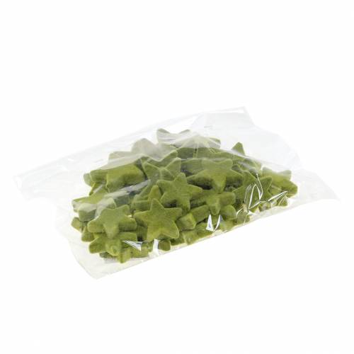daiktų Išsklaidytos dekoracijos žvaigždės flokuotos samanų žalios 4cm/5cm 40 vnt