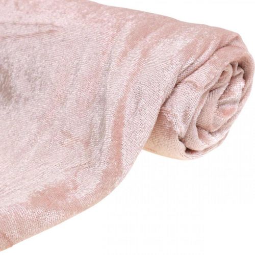 Floristik24 Dekoratyvinis audinys Velvet Seno rožinio aksomo stalo puošmena 140×300cm