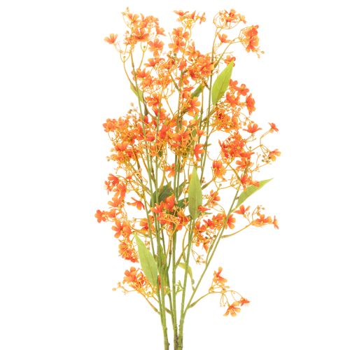 Dirbtinės gėlės orchidėjos šakelės oranžinės filigraninės kambario dekoracijos 110 cm 3 vnt.