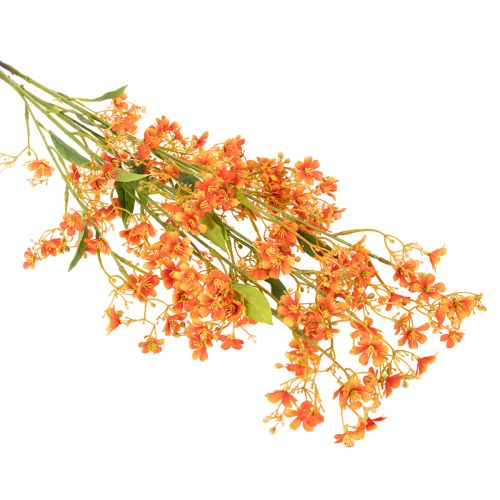 Dirbtinės gėlės orchidėjos šakelės oranžinės filigraninės kambario dekoracijos 110 cm 3 vnt. | Floristik24.lt