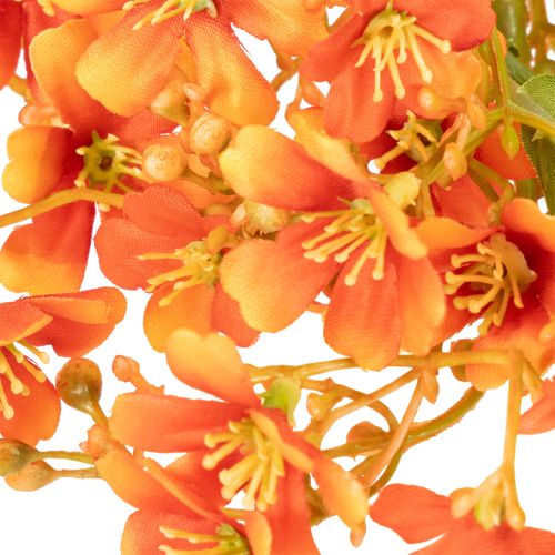 Dirbtinės gėlės orchidėjos šakelės oranžinės filigraninės kambario dekoracijos 110 cm 3 vnt. | Floristik24.lt