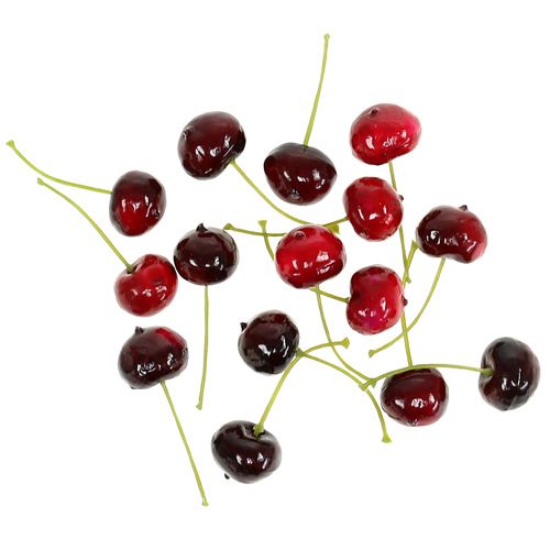 Floristik24 Dirbtinių vaisių rūgščių vyšnių mišinys Ø1,5cm 108p