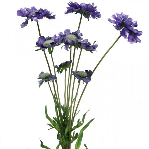 Skaudų dirbtinių gėlių violetinė kekė H64cm su 3vnt
