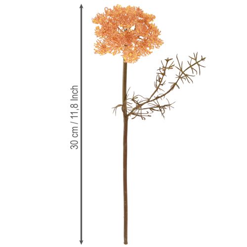 daiktų Dirbtinės kraujažolės gėlės Achillea dirbtinė oranžinė 30 cm 6 vnt.